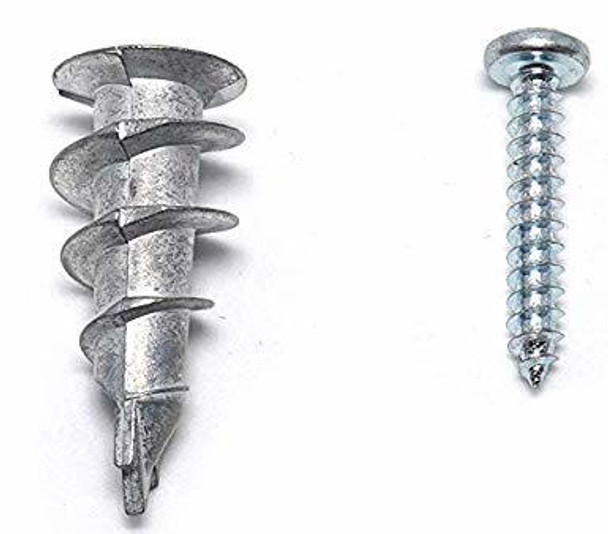 Picture of CONFAST Zinc Self-Drilling Drywall / Hollow-Wall Anchor Kit with Screws, 200 Pieces (100 Anchors+100 Screws) Includes #8 Anchors with Screws (Metal)